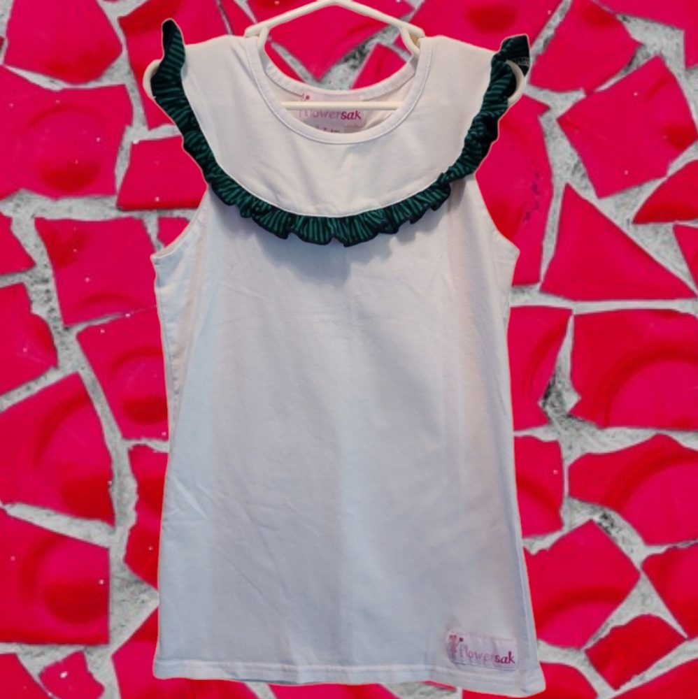 flowersak, 95% COTTON, 5% SPANDEX, white, navy, green, Girls size 7